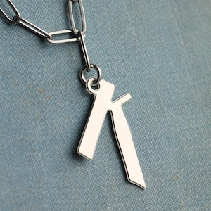 Personalized Initial Necklace: Silver Alphabet Pendant with Thick Chain