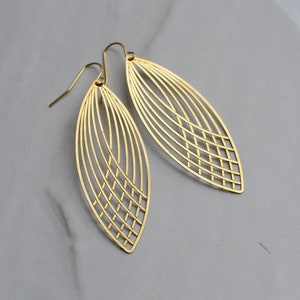 Art Nouveau Earrings, Modern Geometric Teardrop Earrings, Gold Drop Earrings, Gift for Women, NEW NOUVEAU EARRINGS