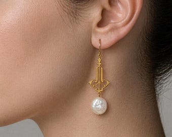 Art Deco Pearl Earrings: Bridal, 1920s Romantic Wedding Jewelry