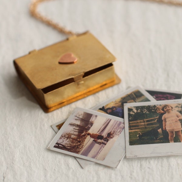 Locket with Pictures, Photo Locket, Wedding Album Photo Gift, Thoughtful Gift, I Miss You gift, Wife Anniversary Wedding POLAROID