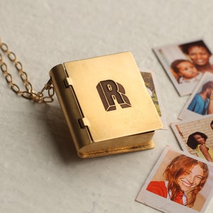 Family Photo Album Locket, Polaroid Photo Locket Necklace, Personalised Photo Necklace, Wedding Album Gift, Engraved Customized, SYMPOLAROID