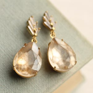 Art Deco Brautohrringe: Vintage Glaskristall, 1920er Jahre Schmuck Bild 1