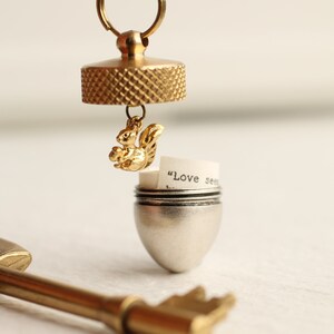 Gepersonaliseerde Acorn sleutelhanger, uniek cadeau voor vaders man opa mannen, vrienden, housewarming cadeau, eekhoorn sleutelhanger cadeau, VV ACORN SLEUTELHANGER afbeelding 4