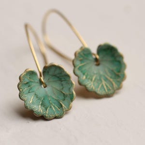 Green Leaf Earrings, Botanical Jewelry, Gift for Nature Lovers