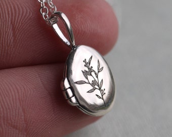 Kleine miniatuur medaillon, 925 sterling zilveren medaillon HALSKETTING met foto's, echte zilveren medaillon, gepersonaliseerde fotoketting, 925 OVAAL ZILVER