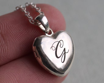 Collana con medaglione a cuore, medaglione in argento sterling 925 con foto, medaglione in argento autentico, collana con foto personalizzata, medaglione a cuore 925