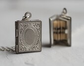 Personalized Book Locket Necklace with Photo, Girlfriend Sister Gift, Thoughtful Teen Birthday Gift, Proposal SILVER VICT BOOK