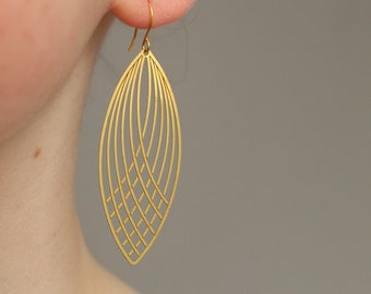 Art Nouveau Earrings, Modern Geometric Teardrop Earrings, Gold Drop Earrings, Gift for Women, NEW NOUVEAU EARRINGS