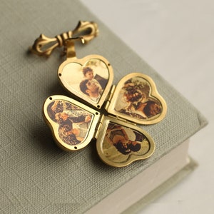 Hochzeitsfoto Locket Brautstrauß Brosche, Falten Medaillon mit Bildern, Erinnerungsnadel, Brosche Pin Geschenk für Bräutigam, Trauergeschenk LKGP-3