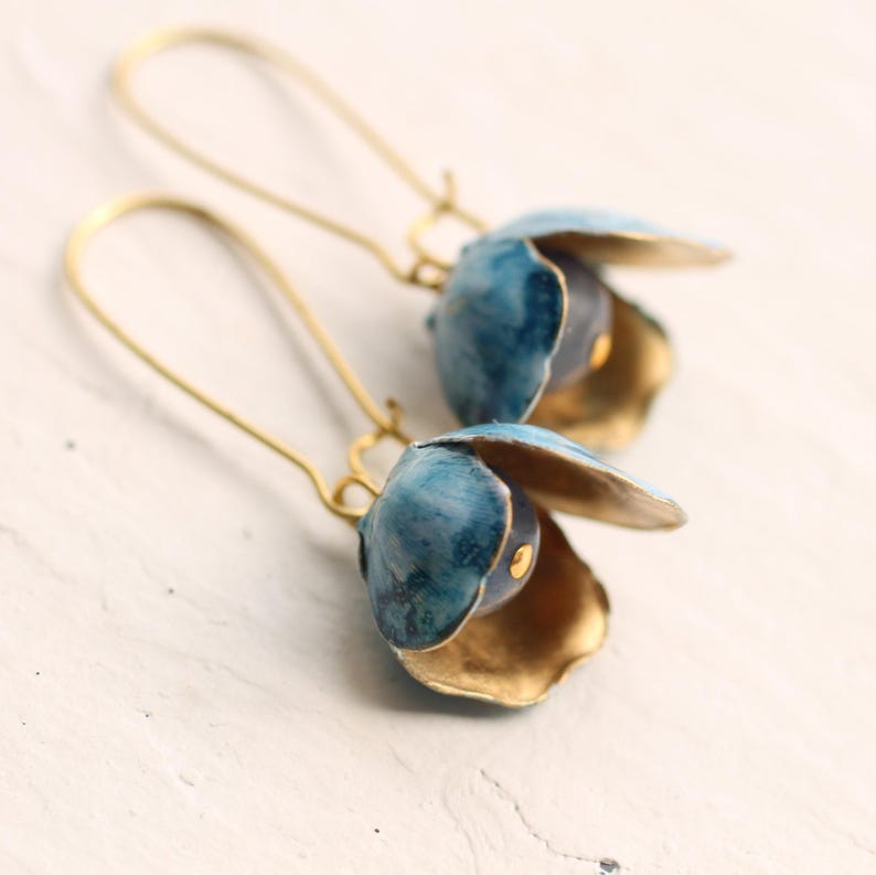 Bluebell Flower Earrings: Blue Earrings, Botanical Woodland Spring Jewellery image 4