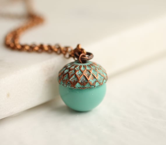 Turquoise acorn necklace deals