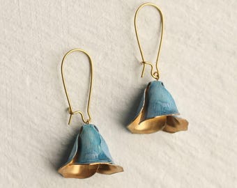 Bluebell Earrings: Blue Flower Drop Earrings, Spring Snowdrop Jewellery