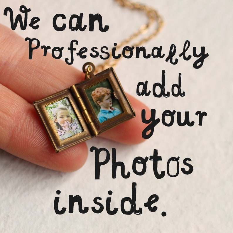 Personalized Book Locket Necklace with Photos, Initial Locket, Engraved Graduation Locket, Necklace for Teenagers, Proposal Necklace, V BOOK image 3