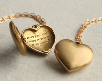 Heart Locket Necklace, Personalised Engraved Name Necklace, Photograph Picture Heart Locket, Photo Locket, Teen Gift, CHUNKY HEART LOCKET