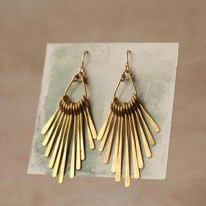 Gold Fransen Statement Chandelier Ohrringe: Boho Ohrringe Bild 5