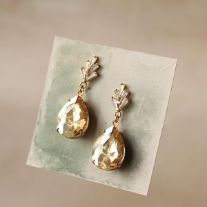 Art Deco Brautohrringe: Vintage Glaskristall, 1920er Jahre Schmuck Bild 3