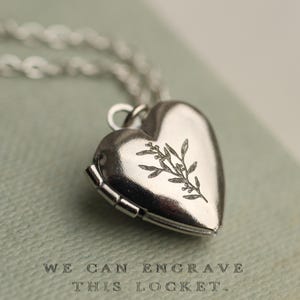 Personalized Silver Heart Locket Necklace: Tiny Miniature Photo Locket with Engraving, LKSP-24 image 5
