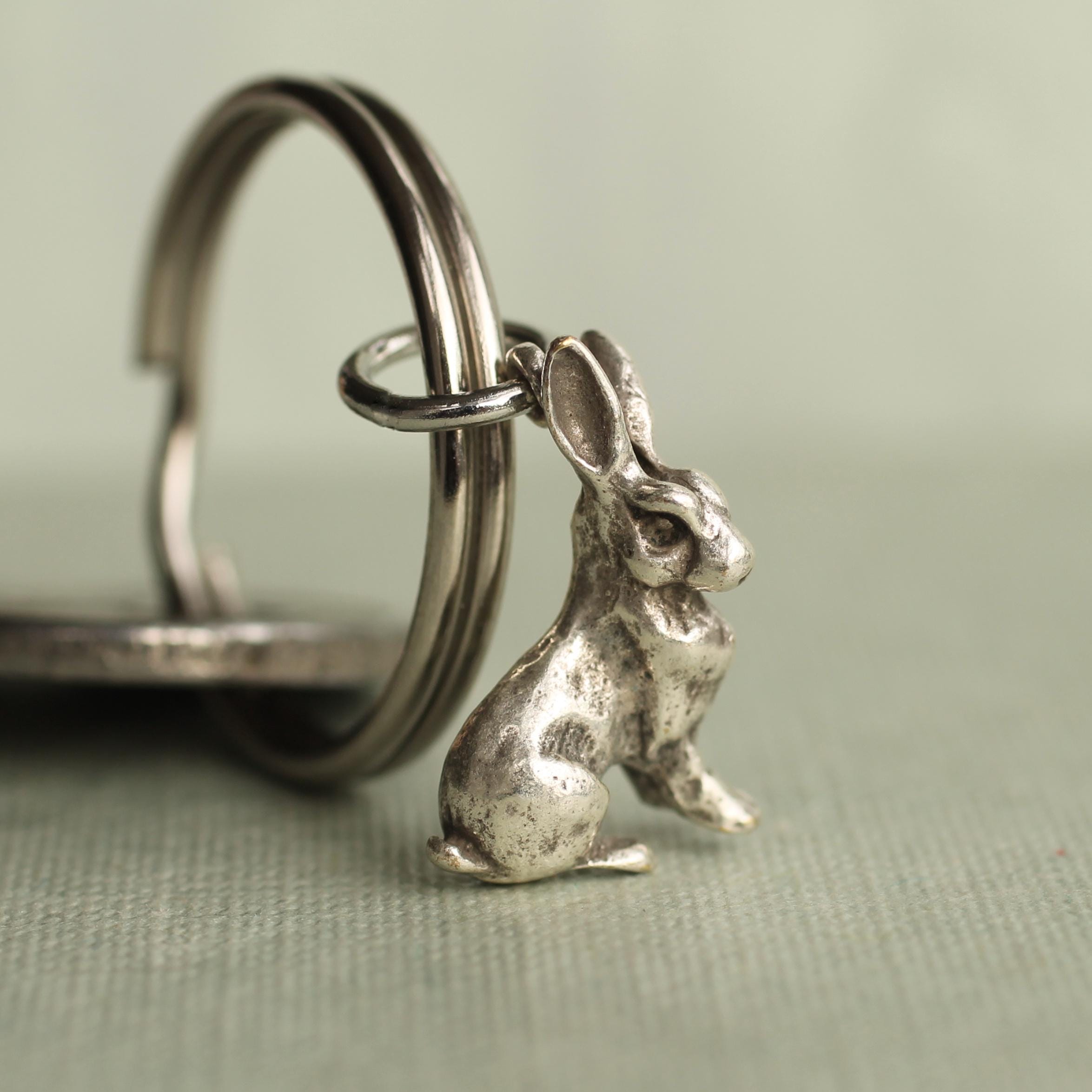 ★2025SS新作★KIRSH★ROCKTTY BUNNY KEYRING Tiny Rabbit Charm Keyring, Rabbit Keychain, Miniature Rabbit