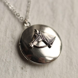 Horse Locket, Silver Horse Necklace, Horse Lovers Gift, Personalized Gift for Her, Customized Photo Jewelry, Pony Gift LKSP-10