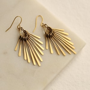 Gold Art Deco Earrings, Gold Brass Fringe Earrings, Bohemian Earrings, Gold Chandelier Earrings, Statement Earrings DECO FRINGE EARRINGS image 2