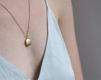 Collana con ciondolo portafoto in miniatura personalizzato: ciondolo delicato e personalizzato in oro LKGP-23