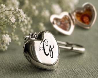 Bridal Bouquet Photo Locket Pin: Wedding Memorial Keepsake Charm, Gift for Bride, LKST-18