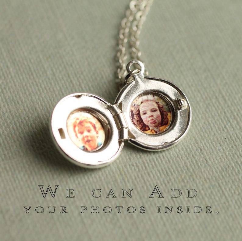 Birth Flower Silver Photo Locket: Personalized Engraved Locket With ...