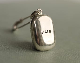 Sterling Silver Photo Locket Brooch: Bridal Bouquet Pin, Personalized Keepsake, LKST-20