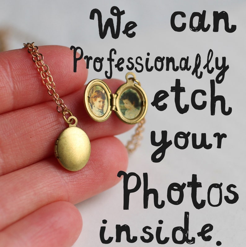 Tiny Locket Necklace with Photos, Oval Locket, Personalized Gift for Girlfriend, Personalised Photo Necklace, Tiny Locket, TINY OVAL image 2