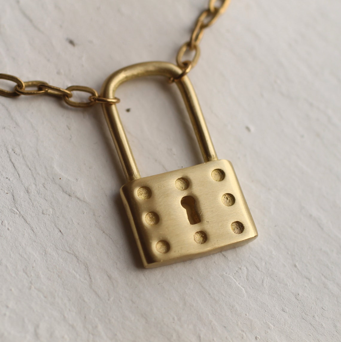 Chunky Padlock Necklace Thick Chain Unisex Pendant Key Lock Etsy Canada