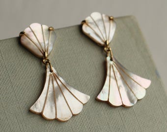Mermaid Muschel Perlen Ohrringe: Braut Hochzeit Schmuck, Geschenk für Brautjungfern