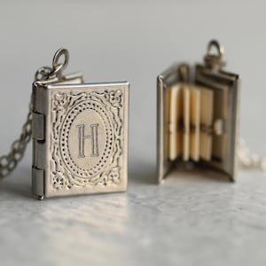 Personalized Book Locket Necklace: Victorian Style Photo Keepsake, LKSP-5