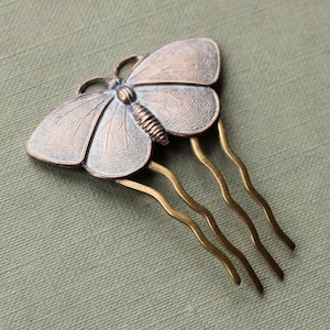 Opal Butterfly Hair Comb: Bohemian Bridal Brass Hair Accessory