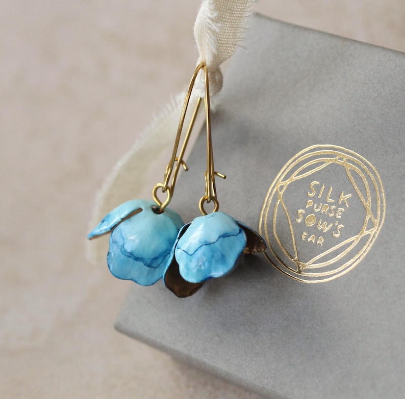 Bluebell Flower Earrings: Blue Earrings, Botanical Woodland Spring Jewellery image 3