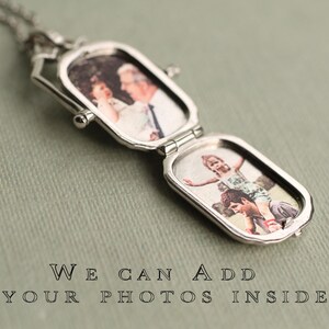 Sterling Silver Victorian Photo Locket : Personalized Memorial Necklace Pendant LKST-7 image 3
