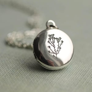 Engraved Silver Photo Locket: Personalized Miniature Pendant with Photos, LKSP-9