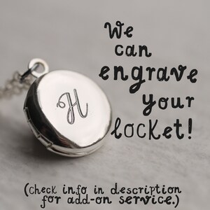 Silver Locket with Photo, Miniature Tiny Locket Necklace, Personalised Photo Locket, Personalised Engraved Necklace, TINY ROUND SILVER image 3