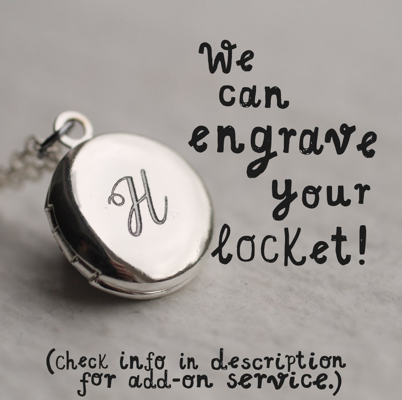 Silver Locket with Photo, Miniature Tiny Locket Necklace, Personalised Photo Locket, Personalised Engraved Necklace, TINY ROUND SILVER image 3