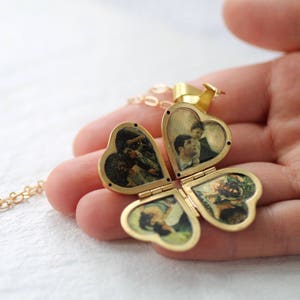 Locket Necklace with Photos, Folding Locket with Pictures, 4 Photo Locket, Heart Locket, Personalized Custom Locket, Memorial Necklace, F&F zdjęcie 7