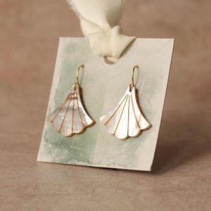 Art Deco Mother of Pearl Bridal Earrings: 1920s Wedding Jewelry