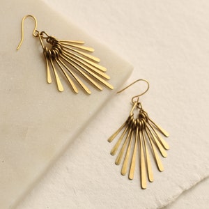 Gold Art Deco Earrings, Gold Brass Fringe Earrings, Bohemian Earrings, Gold Chandelier Earrings, Statement Earrings DECO FRINGE EARRINGS image 4