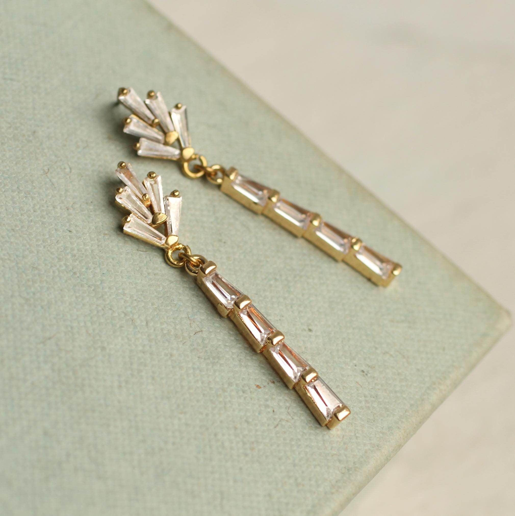 Art Deco Bridal Drop Earrings