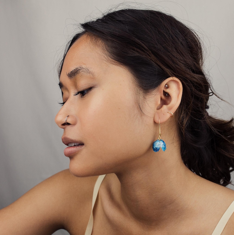 Bluebell Flower Earrings: Blue Earrings, Botanical Woodland Spring Jewellery image 2