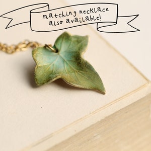 Olive Green Leaf Earrings, Green Ivy Leaf Earrings, Nouveau Boho Earrings, Autumn Long Earrings, Lily Pad, Boho Jewelry, OLIVE IVY EARRINGS image 6