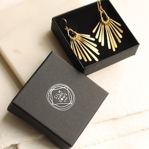 Gold Fringe Earrings: Statement Chandelier Brass Earrings for Party, Art Deco Jewelry image 11
