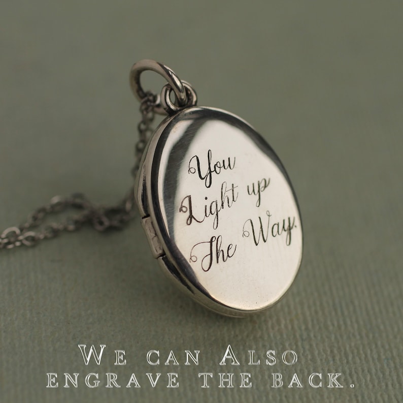 Medaglione fotografico in argento sterling inciso: collana commemorativa personalizzata LKSP-111 immagine 4