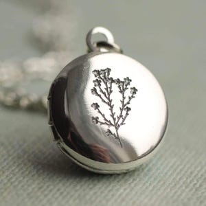 Médaillon photo en argent gravé : pendentif miniature personnalisé avec photos, LKSP-9