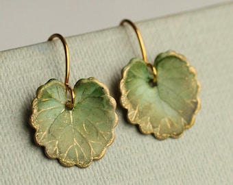 Olive Green Leaf Earrings: Autumnal Botanical Jewellery for Nature Lovers