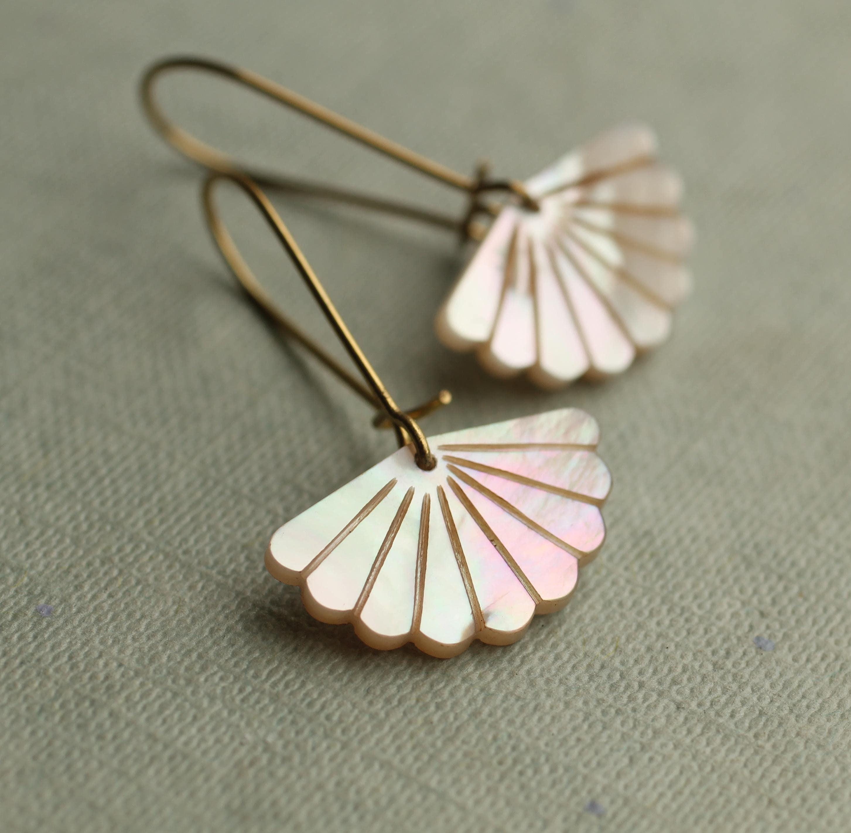 Art Deco Mother of Pearl Earrings