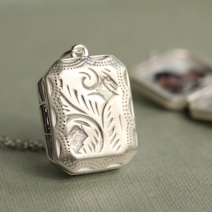 Collar con medallón victoriano de plata de ley: recuerdo con foto personalizado, LKST-52